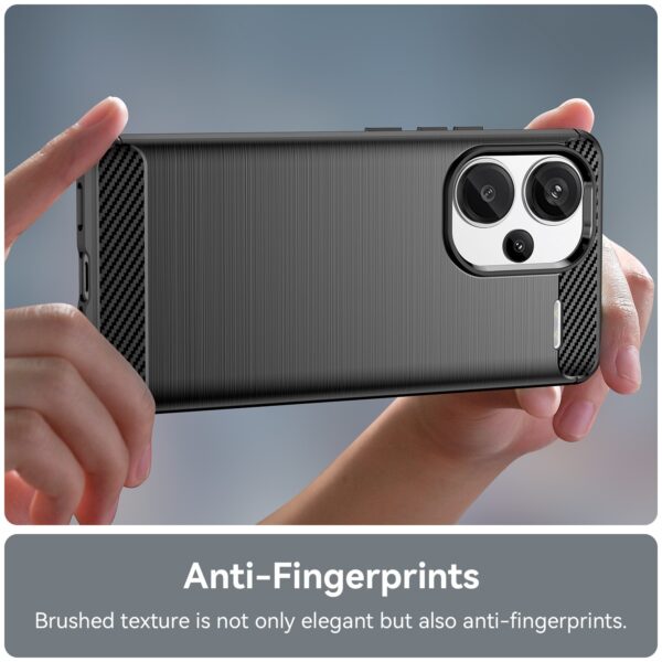 Xiaomi Redmi Note 13 Pro Plus 5G Θήκη Σιλικόνης Μα΄ύρη Brushed Texture Carbon Fiber TPU Phone Case Black