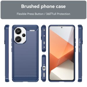 Xiaomi Redmi Note 13 Pro Plus 5G Θήκη Σιλικόνης Μπλε Brushed Texture Carbon Fiber TPU Phone Case Blue