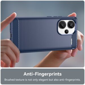 Xiaomi Redmi Note 13 Pro Plus 5G Θήκη Σιλικόνης Μπλε Brushed Texture Carbon Fiber TPU Phone Case Blue