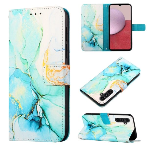 Samsung Galaxy A25 5G / A24 5G/4G Θήκη Βιβλίο Πράσινο Μάρμαρο PT003 Marble Pattern Flip Phone Case LS003