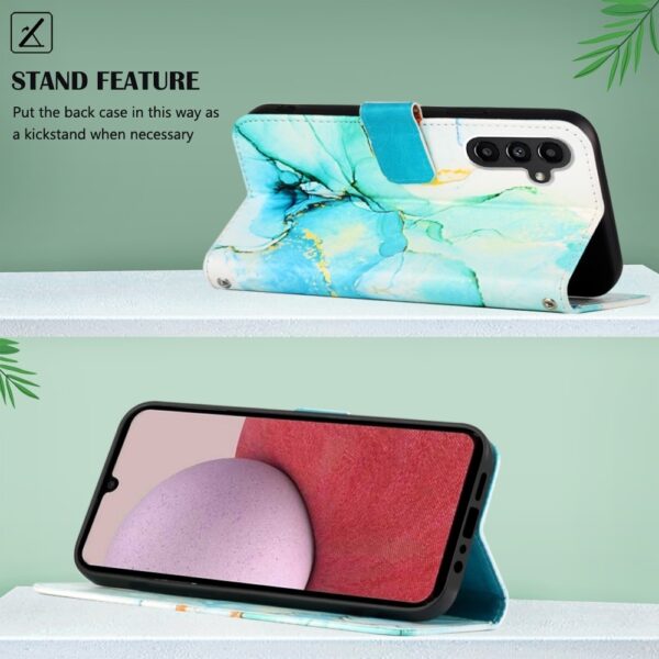 Samsung Galaxy A25 5G / A24 5G/4G Θήκη Βιβλίο Πράσινο Μάρμαρο PT003 Marble Pattern Flip Phone Case LS003