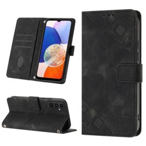 Samsung Galaxy A25 5G / A24 5G/4G Θήκη Βιβλίο Μαύρο Skin-feel Embossed Phone Case Black