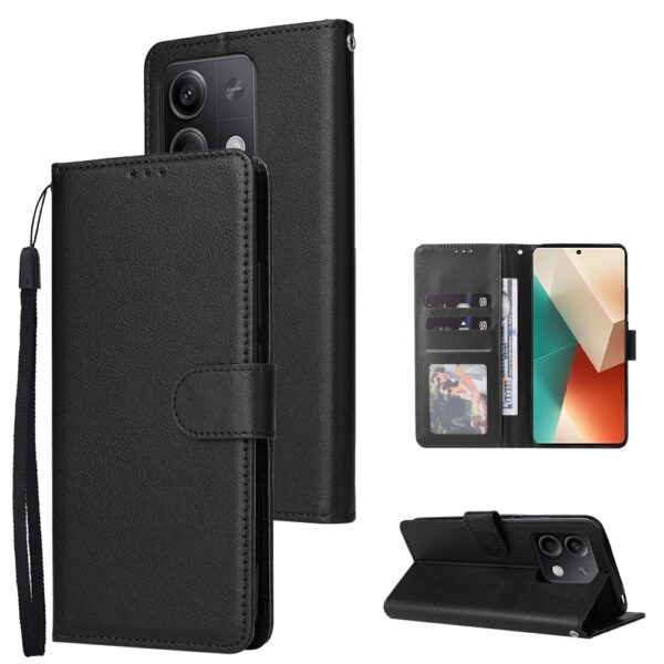Xiaomi Redmi Note 13 5G Θήκη Βιβλίο Μαύρο Multifunctional Horizontal Flip Case with Three Card Slot Black
