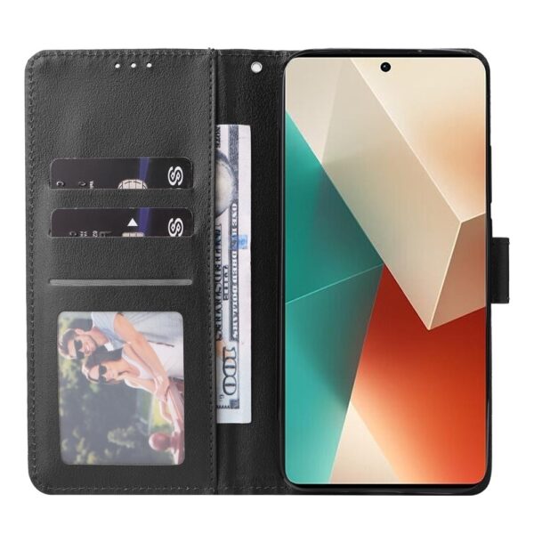 Xiaomi Redmi Note 13 5G Θήκη Βιβλίο Μαύρο Multifunctional Horizontal Flip Case with Three Card Slot Black