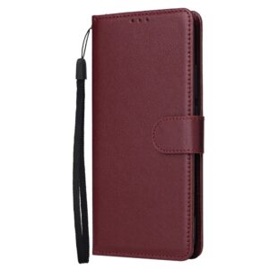Xiaomi Redmi Note 13 5G Θήκη Βιβλίο Μπορντό Multifunctional Horizontal Flip Case with Three Card Slot Wine Red