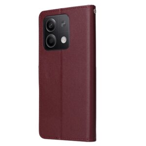 Xiaomi Redmi Note 13 5G Θήκη Βιβλίο Μπορντό Multifunctional Horizontal Flip Case with Three Card Slot Wine Red