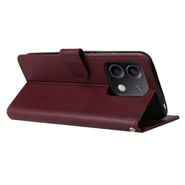 Xiaomi Redmi Note 13 5G Θήκη Βιβλίο Μπορντό Multifunctional Horizontal Flip Case with Three Card Slot Wine Red