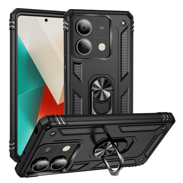 Xiaomi Redmi Note 13 5G Θήκη Μαύρη Με Σταντ Shockproof TPU + PC Phone Case with Holder Black