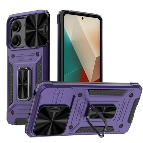 Forcell Xiaomi Redmi Note 13 5G Camshield Robot Θήκη Σκληρή - Purple
