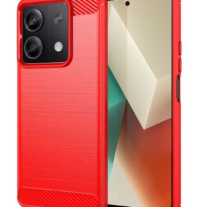Forcell Xiaomi Redmi Note 13 5G Carbon Fiber Θήκη Σιλικόνης - Red