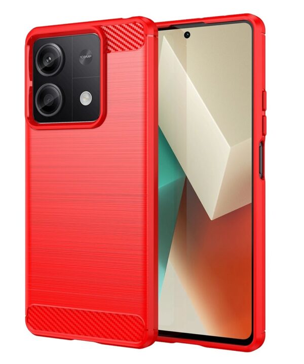 Forcell Xiaomi Redmi Note 13 5G Carbon Fiber Θήκη Σιλικόνης - Red