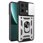 Xiaomi Redmi Note 13 Pro 5G Θήκη Ασημί Με Σταντ Sliding Camera Cover Design TPU+PC Phone Case Silver