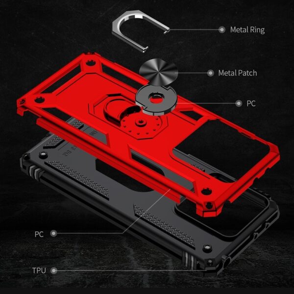 Xiaomi Redmi Note 13 5G Θήκη Κόκκινο Με Σταντ Shockproof TPU + PC Phone Case with Holder Red