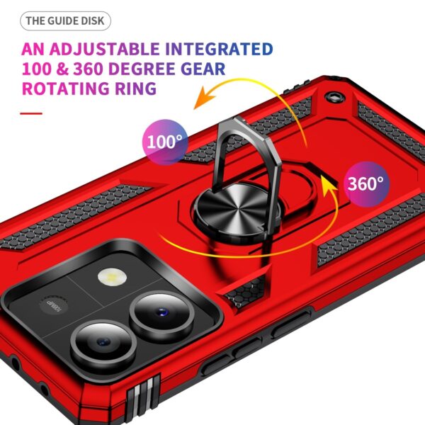 Xiaomi Redmi Note 13 5G Θήκη Κόκκινο Με Σταντ Shockproof TPU + PC Phone Case with Holder Red