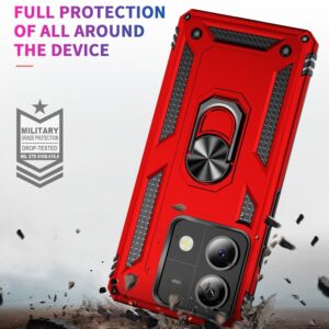 Xiaomi Redmi Note 13 5G Θήκη Κόκκινο Με Σταντ Shockproof TPU + PC Phone Case with Holder Red