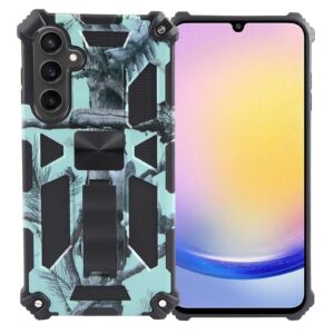 Samsung Galaxy A25 5G / A24 5G/4G Θήκη Καμουφλάζ Βεραμ΄άν Camouflage Armor Shockproof Magnetic Case with Holder Army Mint