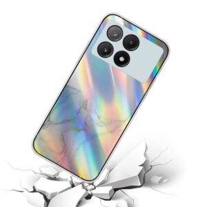 Xiaomi Poco X6 Pro 5G Θήκη Σιλικόνης Μάρμαρο Laser Marble Pattern Clear TPU Shockproof Protective Case Grey