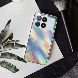 Xiaomi Poco X6 Pro 5G Θήκη Σιλικόνης Μάρμαρο Laser Marble Pattern Clear TPU Shockproof Protective Case Grey