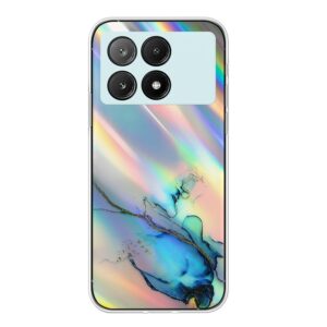 Xiaomi Poco X6 Pro 5G Θήκη Σιλικόνης Μάρμαρο Laser Marble Pattern Clear TPU Shockproof Protective Case Pink