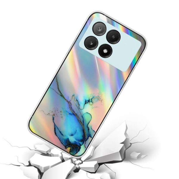 Xiaomi Poco X6 Pro 5G Θήκη Σιλικόνης Μάρμαρο Laser Marble Pattern Clear TPU Shockproof Protective Case Pink