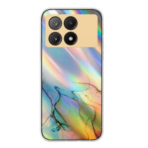 Xiaomi Poco X6 Pro 5G Θήκη Σιλικόνης Μάρμαρο Laser Marble Pattern Clear TPU Shockproof Protective Case Yellow