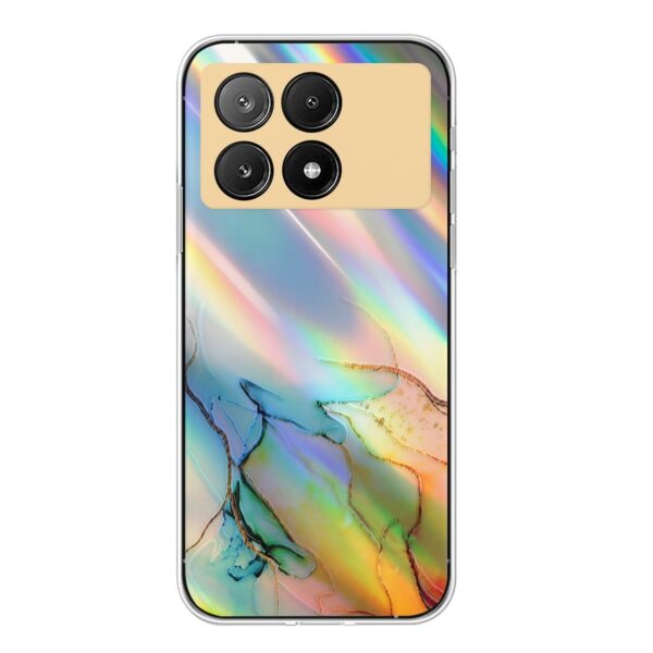 Xiaomi Poco X6 Pro 5G Θήκη Σιλικόνης Μάρμαρο Laser Marble Pattern Clear TPU Shockproof Protective Case Yellow