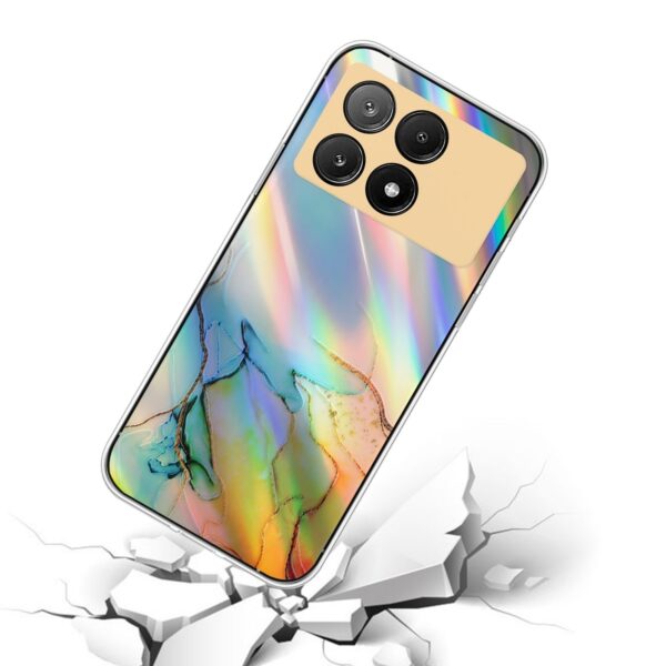 Xiaomi Poco X6 Pro 5G Θήκη Σιλικόνης Μάρμαρο Laser Marble Pattern Clear TPU Shockproof Protective Case Yellow