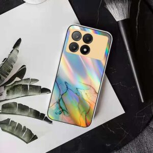 Xiaomi Poco X6 Pro 5G Θήκη Σιλικόνης Μάρμαρο Laser Marble Pattern Clear TPU Shockproof Protective Case Yellow