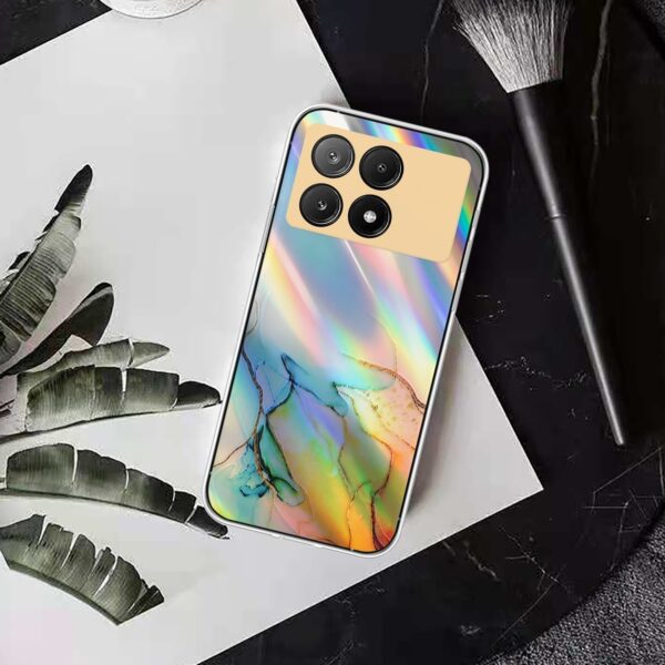 Xiaomi Poco X6 Pro 5G Θήκη Σιλικόνης Μάρμαρο Laser Marble Pattern Clear TPU Shockproof Protective Case Yellow