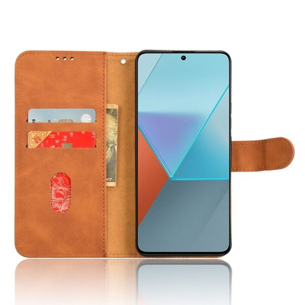 Xiaomi Redmi Note 13 Pro 5G / Poco X6 5G Θήκη Βιβλίο Καφέ Skin Feel Magnetic Flip Phone Case Brown