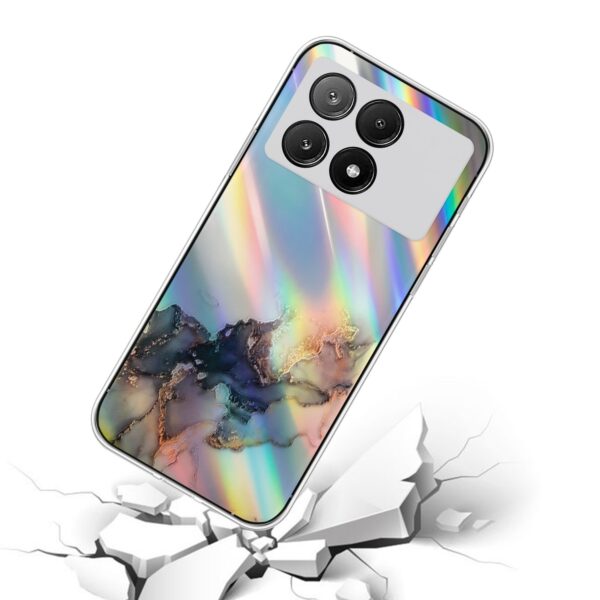 Xiaomi Poco X6 Pro 5G Θήκη Σιλικόνης Μάρμαρο Laser Marble Pattern Clear TPU Shockproof Protective Case Black
