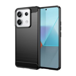 Xiaomi Redmi Note 13 Pro 5G / Poco X6 5G Θήκη Σιλικόνης Μαύρη Brushed Texture Carbon Fiber TPU Phone Case Black
