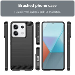 Xiaomi Redmi Note 13 Pro 5G / Poco X6 5G Θήκη Σιλικόνης Μαύρη Brushed Texture Carbon Fiber TPU Phone Case Black