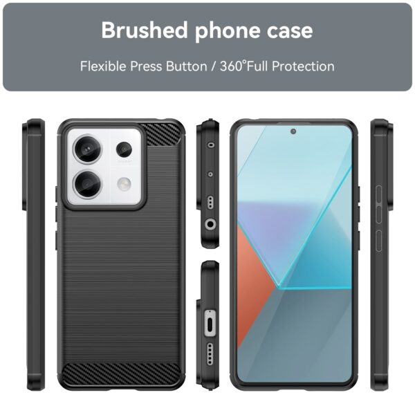 Xiaomi Redmi Note 13 Pro 5G / Poco X6 5G Θήκη Σιλικόνης Μαύρη Brushed Texture Carbon Fiber TPU Phone Case Black