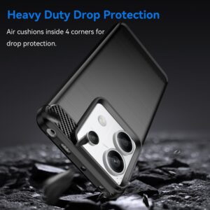 Xiaomi Redmi Note 13 Pro 5G / Poco X6 5G Θήκη Σιλικόνης Μαύρη Brushed Texture Carbon Fiber TPU Phone Case Black