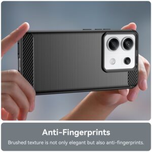 Xiaomi Redmi Note 13 Pro 5G / Poco X6 5G Θήκη Σιλικόνης Μαύρη Brushed Texture Carbon Fiber TPU Phone Case Black