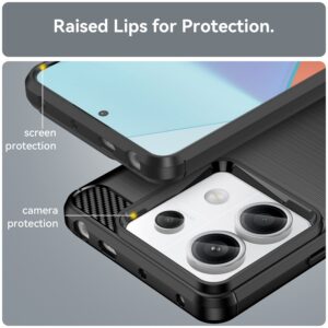 Xiaomi Redmi Note 13 Pro 5G / Poco X6 5G Θήκη Σιλικόνης Μαύρη Brushed Texture Carbon Fiber TPU Phone Case Black