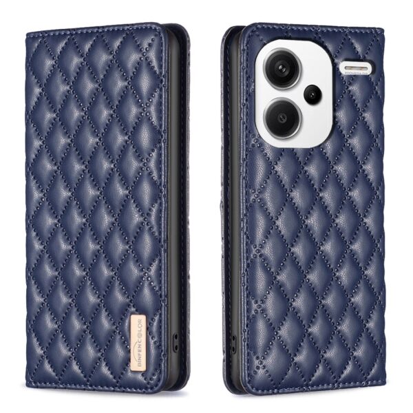 Xiaomi Redmi Note 13 Pro Plus 5G Θήκη Βιβλίο Μπλε Diamond Lattice Magnetic Flip Phone Case Blue