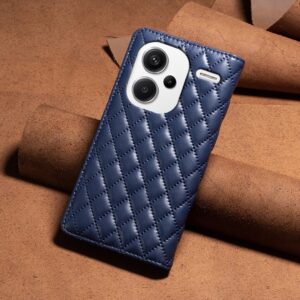 Xiaomi Redmi Note 13 Pro Plus 5G Θήκη Βιβλίο Μπλε Diamond Lattice Magnetic Flip Phone Case Blue