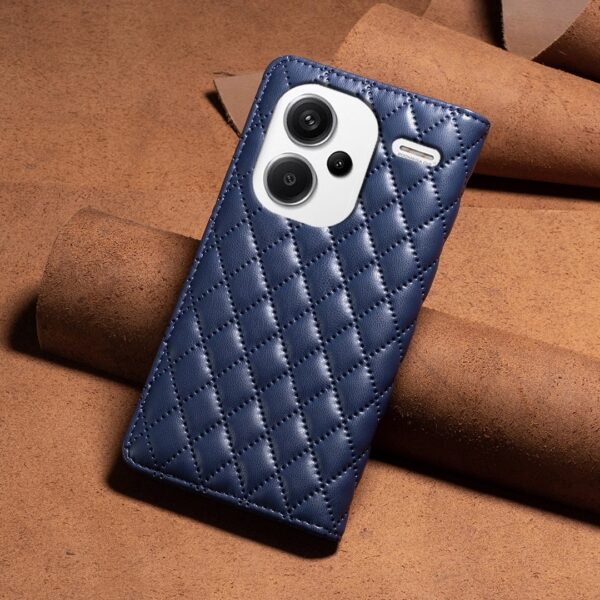 Xiaomi Redmi Note 13 Pro Plus 5G Θήκη Βιβλίο Μπλε Diamond Lattice Magnetic Flip Phone Case Blue