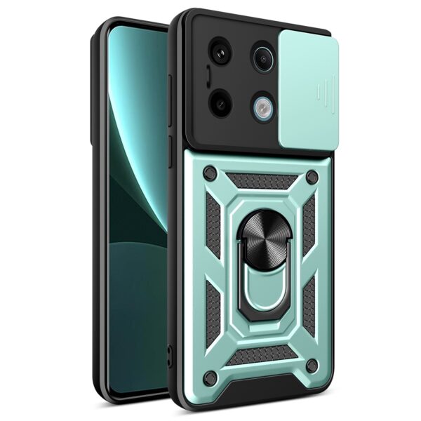 Xiaomi Redmi Note 13 Pro 5G Θήκη Πράσινη Με Σταντ Sliding Camera Cover Design TPU+PC Phone Case Mint Green