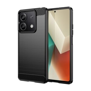Xiaomi Redmi Note 13 5G Θήκη Σιλικόνης Μα΄ύρη Brushed Texture Carbon Fiber TPU Phone Case Black