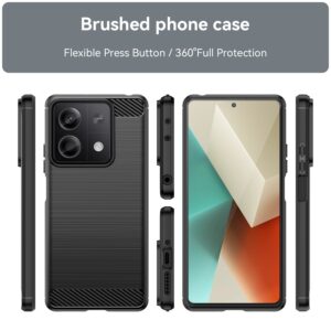 Xiaomi Redmi Note 13 5G Θήκη Σιλικόνης Μα΄ύρη Brushed Texture Carbon Fiber TPU Phone Case Black