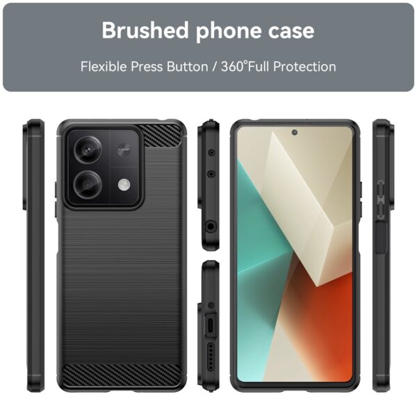 Xiaomi Redmi Note 13 5G Θήκη Σιλικόνης Μα΄ύρη Brushed Texture Carbon Fiber TPU Phone Case Black