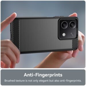 Xiaomi Redmi Note 13 5G Θήκη Σιλικόνης Μα΄ύρη Brushed Texture Carbon Fiber TPU Phone Case Black