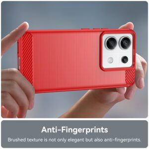 Xiaomi Redmi Note 13 Pro 5G / Poco X6 5G Θήκη Σιλικόνης Κόκκινη Brushed Texture Carbon Fiber TPU Phone Case Red