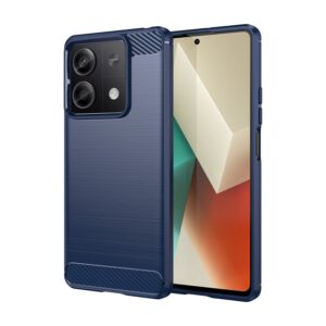 Xiaomi Redmi Note 13 5G Θήκη Σιλικόνης Μπλε Brushed Texture Carbon Fiber TPU Phone Case Blue