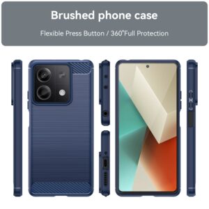 Xiaomi Redmi Note 13 5G Θήκη Σιλικόνης Μπλε Brushed Texture Carbon Fiber TPU Phone Case Blue