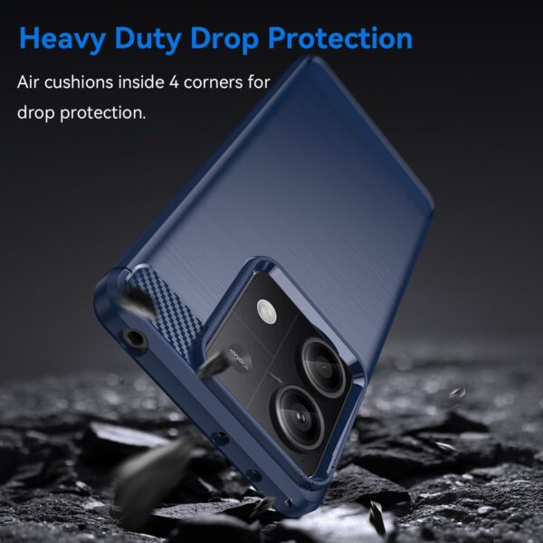 Xiaomi Redmi Note 13 5G Θήκη Σιλικόνης Μπλε Brushed Texture Carbon Fiber TPU Phone Case Blue