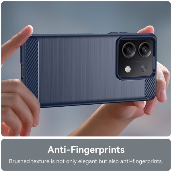 Xiaomi Redmi Note 13 5G Θήκη Σιλικόνης Μπλε Brushed Texture Carbon Fiber TPU Phone Case Blue